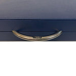 Backgammon Cuir véritable GM - Bleu - Renzo Romagnoli - Backgammon en cuir - Rouge et Noir