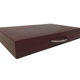 Backgammon Cuir véritable GM - Bordeaux - Renzo Romagnoli - Backgammon en cuir cadeau bel objet - Rouge et Noir