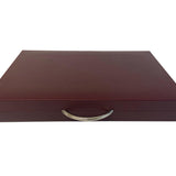 Backgammon Cuir véritable GM - Bordeaux - Renzo Romagnoli - Backgammon en cuir cadeau bel objet - Rouge et Noir