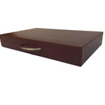 Backgammon Cuir véritable GM - Bordeaux - Renzo Romagnoli - Backgammon en cuir cadeau bel objet - Rouge et Noir