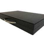 Backgammon Cuir véritable GM - Noir Ancien - Renzo Romagnoli - Backgammon en cuir cadeau bel objet - Rouge et Noir