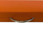 Backgammon Cuir véritable GM - Orange - Renzo Romagnoli - Backgammon en cuir - Rouge et Noir
