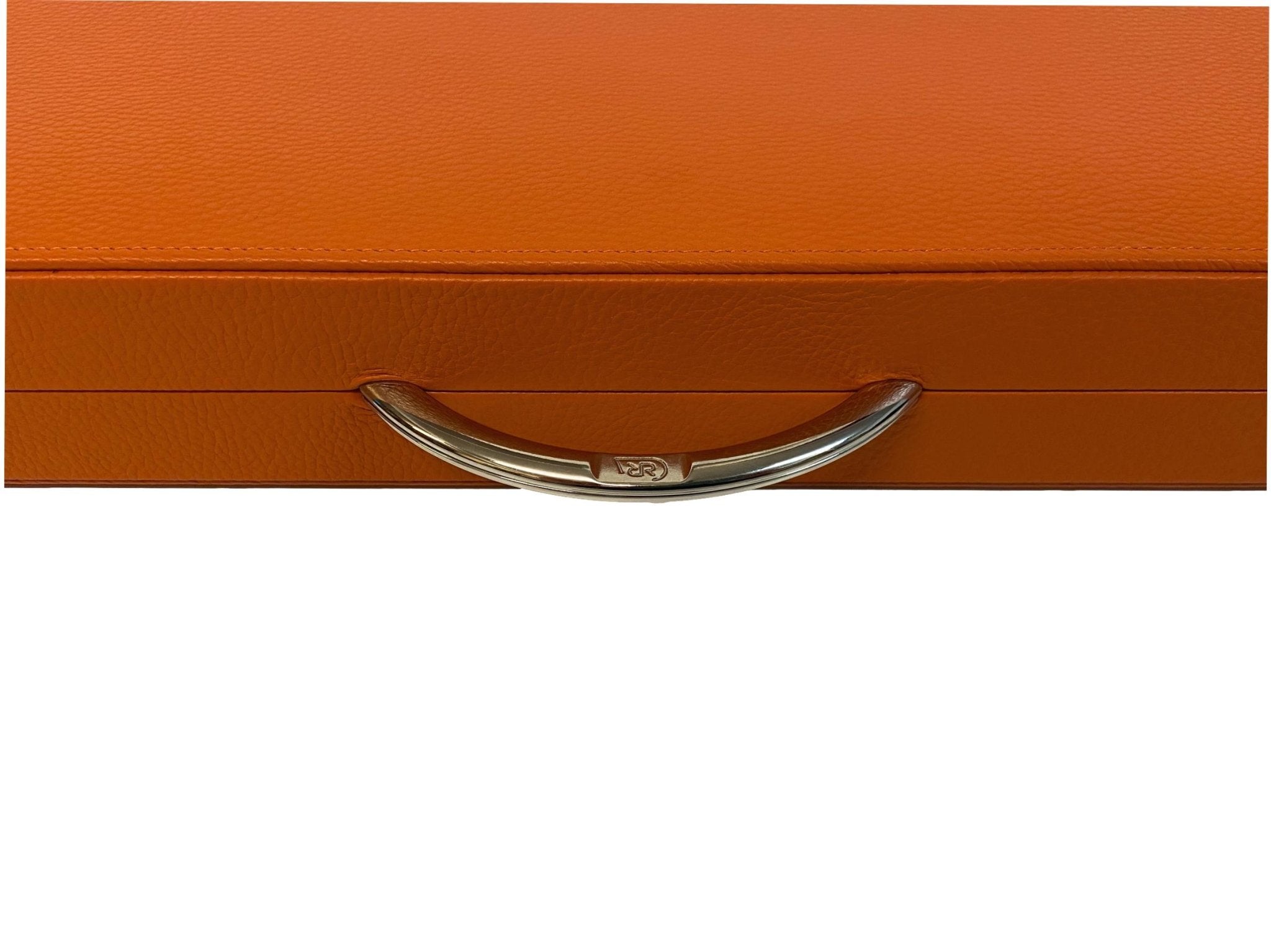 Backgammon Cuir véritable GM - Orange - Renzo Romagnoli - Backgammon en cuir - Rouge et Noir