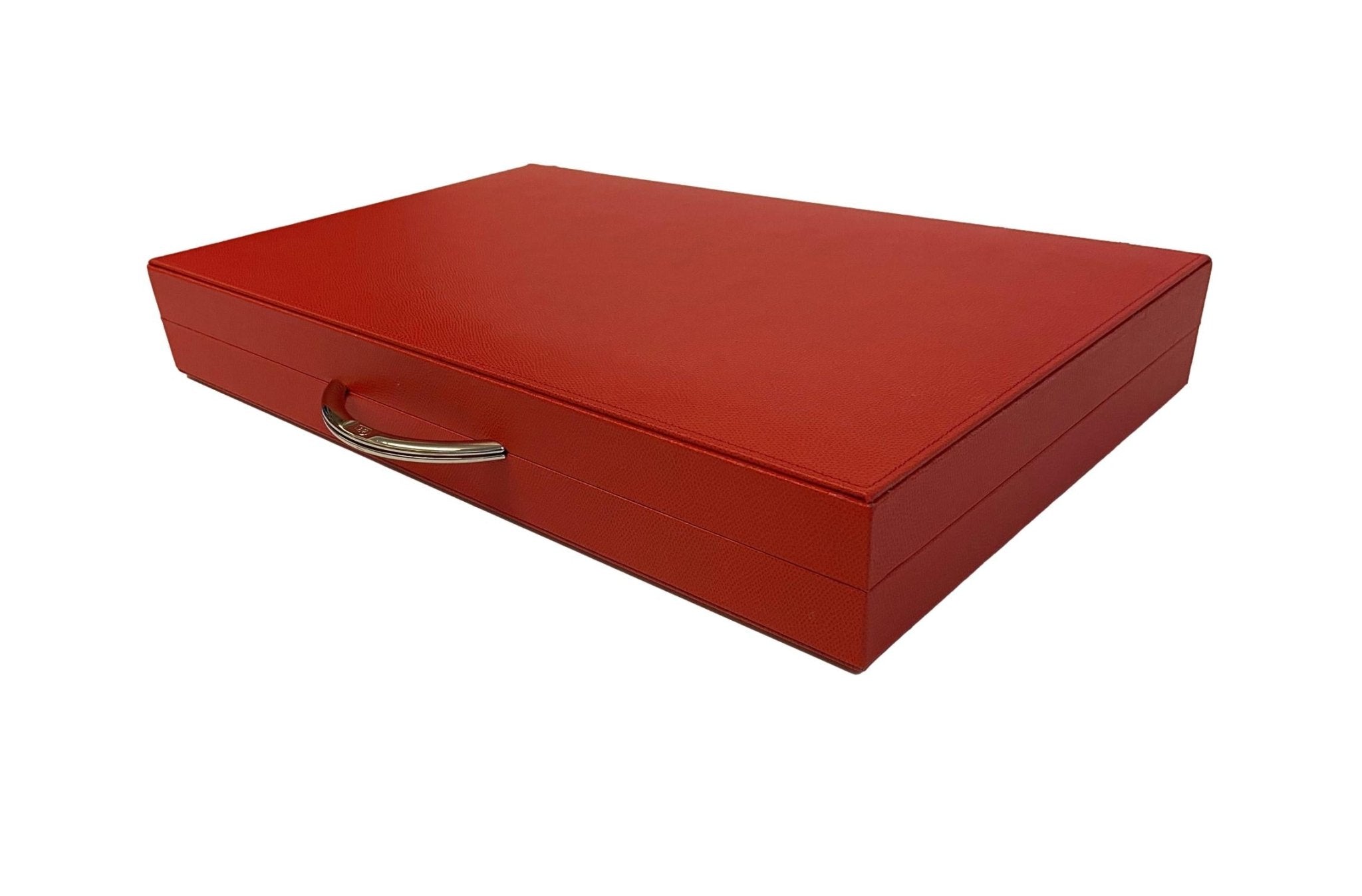 Backgammon Cuir véritable GM - Rouge - Renzo Romagnoli - Backgammon en cuir - Rouge et Noir