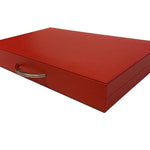 Backgammon Cuir véritable GM - Rouge - Renzo Romagnoli - Backgammon en cuir - Rouge et Noir