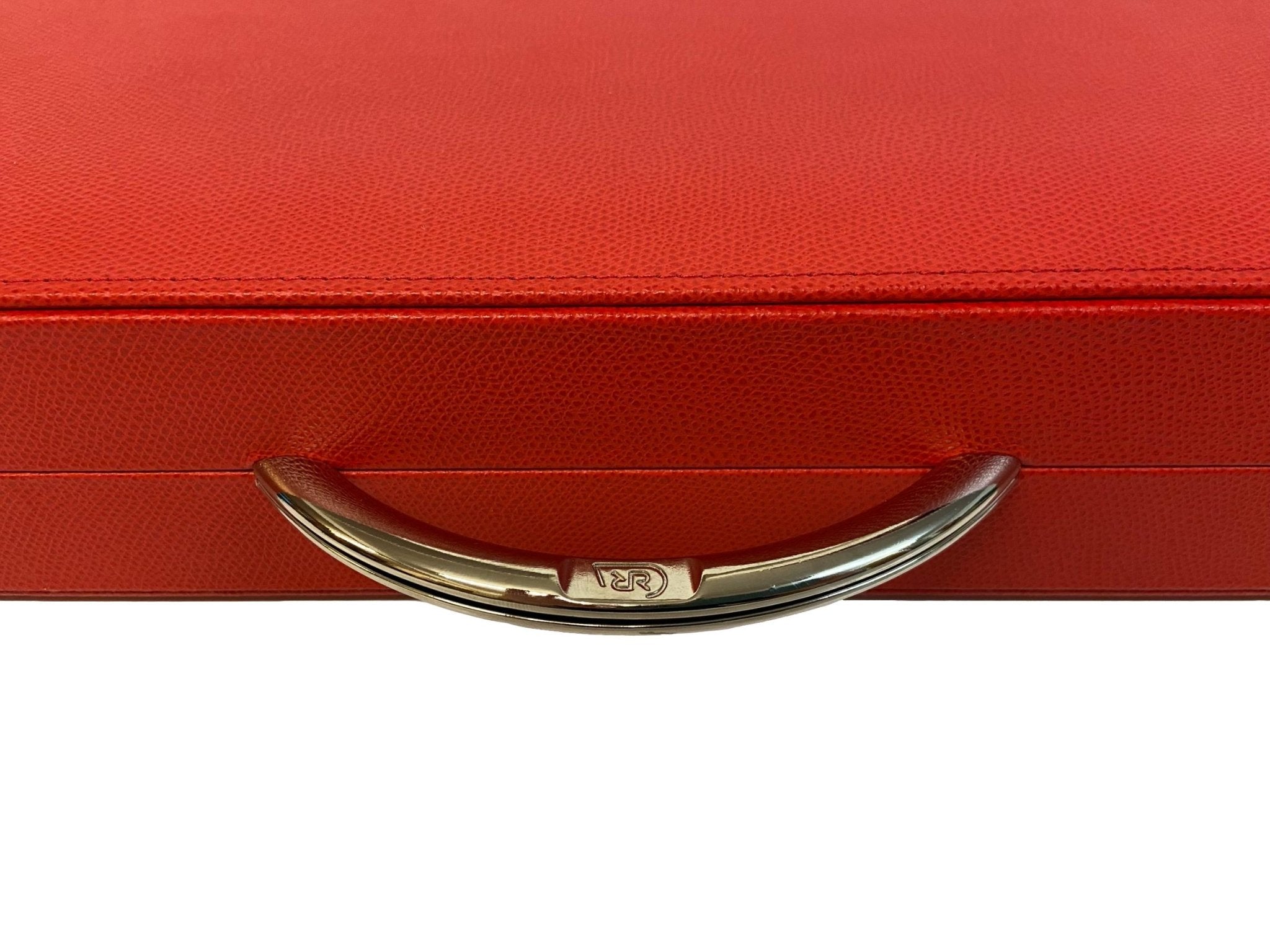 Backgammon Cuir véritable GM - Rouge - Renzo Romagnoli - Backgammon en cuir - Rouge et Noir