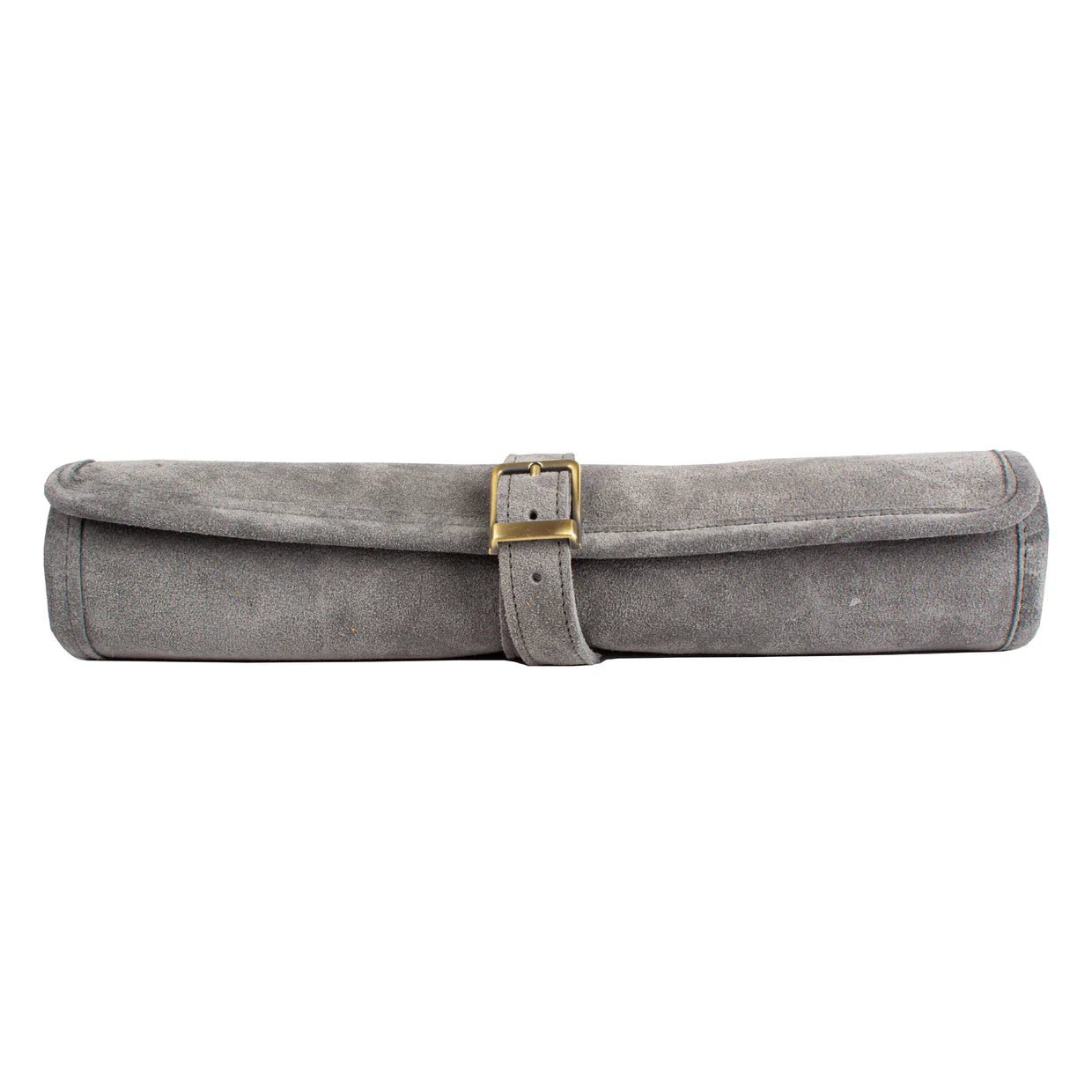 Backgammon de voyage - Roulable - Cuir Gris - Backgammon en cuir de voyage - Rouge et Noir