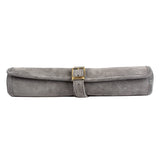 Backgammon de voyage - Roulable - Cuir Gris - Backgammon en cuir de voyage - Rouge et Noir