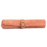 Backgammon de voyage - Roulable - Cuir Rose - Backgammon en cuir de voyage - Rouge et Noir