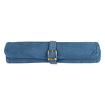 Backgammon de voyage - Roulable - Cuir Velours - Bleu - Backgammon en cuir de voyage - Rouge et Noir