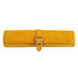 Backgammon de voyage - Roulable - Cuir Velours - Jaune - Backgammon en cuir de voyage - Rouge et Noir
