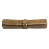 Backgammon de voyage - Roulable - Cuir Velours - Kaki - Backgammon en cuir de voyage - Rouge et Noir