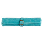 Backgammon de voyage - Roulable - Cuir Velours - Turquoise - Backgammon en cuir de voyage - Rouge et Noir