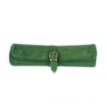 Backgammon de voyage - Roulable - Cuir Velours - Vert - Backgammon en cuir de voyage - Rouge et Noir