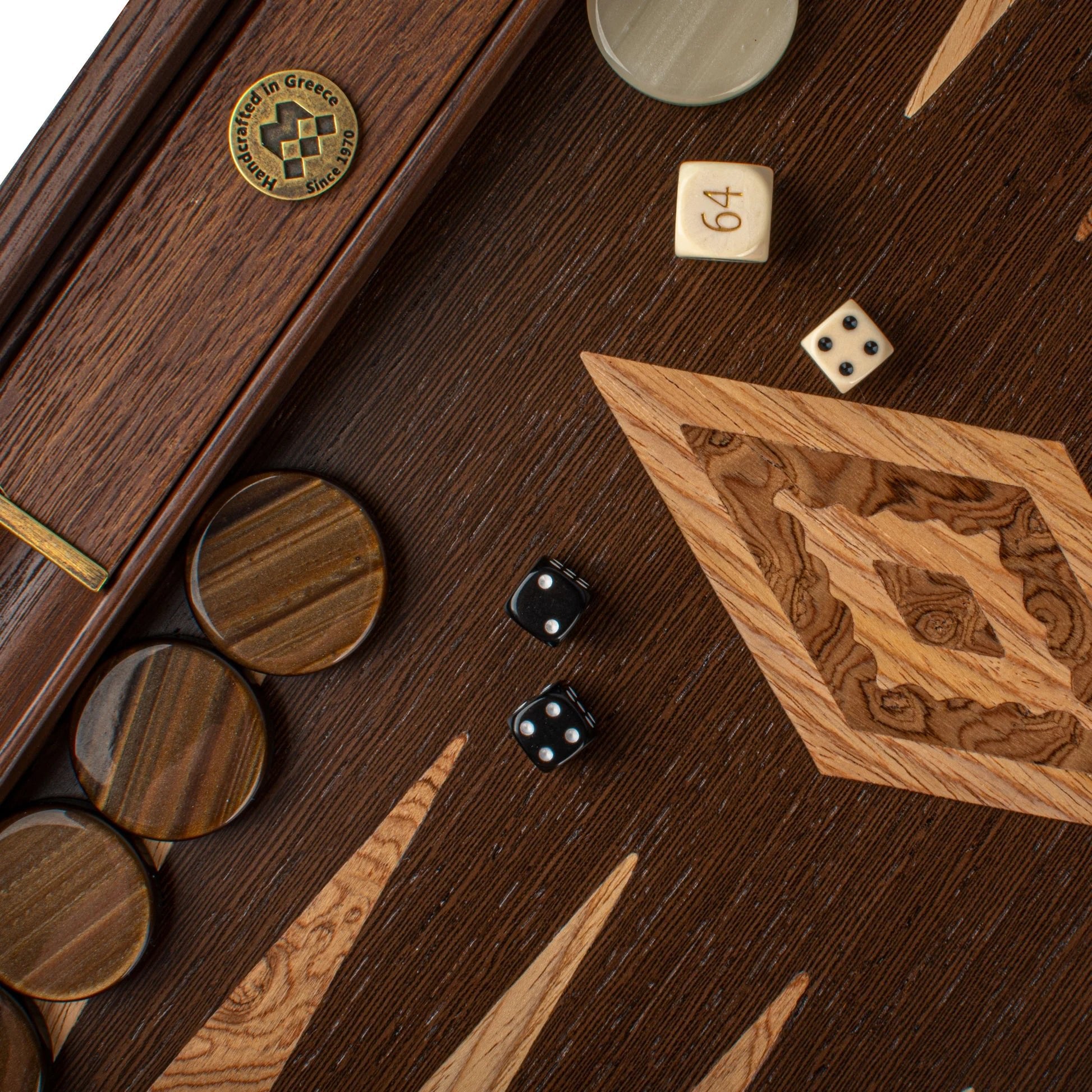 Backgammon en bois de wengé et loupe de noyer - Backgammon en bois imprimé - Rouge et Noir