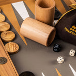 Backgammon en Bois et Cuir Vegan - Autruche - Backgammon en bois marqueté et cuir vegan cadeau adulte - Rouge et Noir