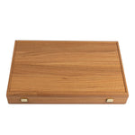 Backgammon en Bois et Cuir Vegan - Framboise - Backgammon en bois marqueté et cuir vegan cadeau adulte - Rouge et Noir