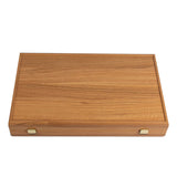 Backgammon en Bois et Cuir Vegan - Framboise - Backgammon en bois marqueté et cuir vegan cadeau adulte - Rouge et Noir