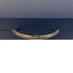 Backgammon en Cuir véritable MM - Bleu - Renzo Romagnoli - Backgammon en cuir bel objet - Rouge et Noir