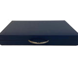 Backgammon en Cuir véritable MM - Bleu - Renzo Romagnoli - Backgammon en cuir bel objet - Rouge et Noir