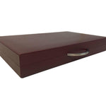 Backgammon en Cuir véritable MM - Bordeaux - Renzo Romagnoli - Backgammon en cuir - Rouge et Noir