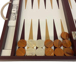 Backgammon en Cuir véritable MM - Bordeaux - Renzo Romagnoli - Backgammon en cuir - Rouge et Noir