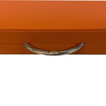 Backgammon en Cuir véritable MM - Orange - Renzo Romagnoli - Backgammon en cuir - Rouge et Noir