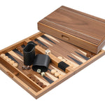 Backgammon en noyer - Magnétique - Backgammon en bois - Rouge et Noir