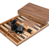 Backgammon en noyer - Magnétique - Backgammon en bois - Rouge et Noir