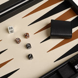Backgammon Hector Saxe - Buffle Noir - Compétition - backgammon cuir véritable - Rouge et Noir