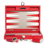 Backgammon Hector Saxe - Buffle rouge - Moyen - Backgammon en cuir bel objet - Rouge et Noir