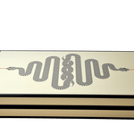 Backgammon Luxe en bois laqué - Serpent - Backgammon en bois laqué de luxe marqueté cadeau adulte - Rouge et Noir