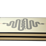 Backgammon Luxe en bois laqué - Serpent - Backgammon en bois laqué de luxe marqueté cadeau adulte - Rouge et Noir