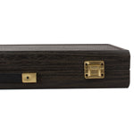 Backgammon Manopoulos bois et cuir - Compétition - Grand Prix - Backgammon en bois marqueté et cuir vegan cadeau adulte luxe - Rouge et Noir