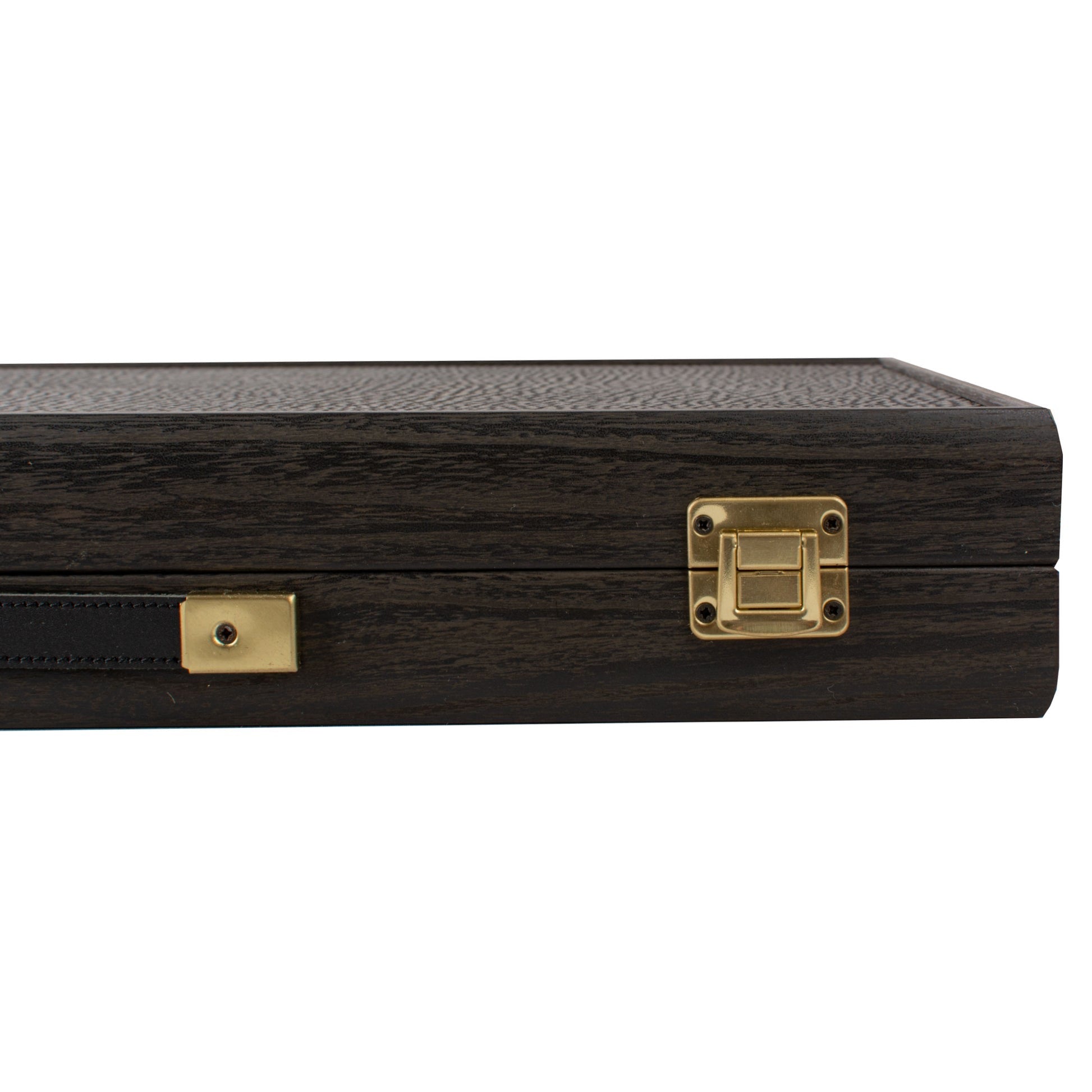 Backgammon Manopoulos bois et cuir - Compétition - Grand Prix - Backgammon en bois marqueté et cuir vegan cadeau adulte luxe - Rouge et Noir