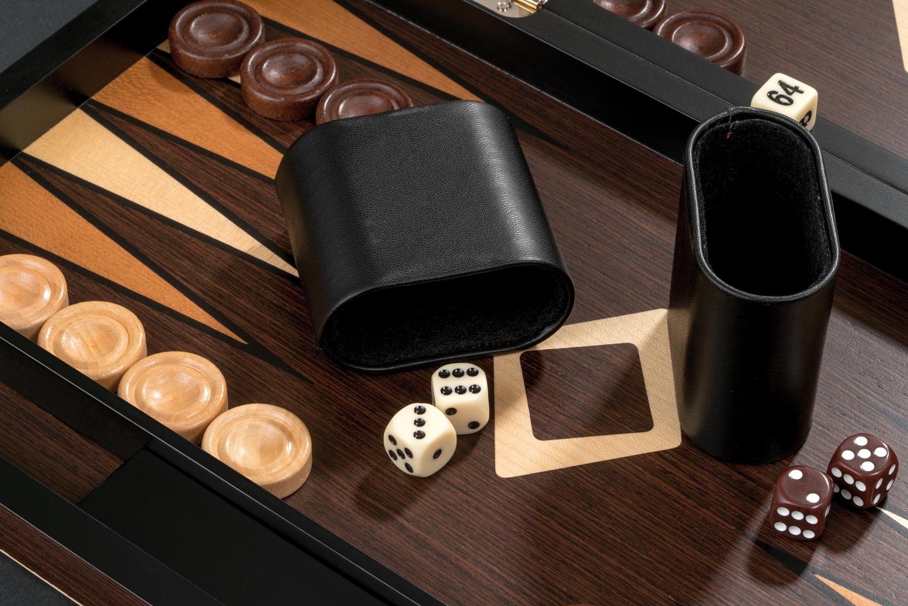 Backgammon Sifnos - Backgammon en bois marqueté cadeau adulte - Rouge et Noir