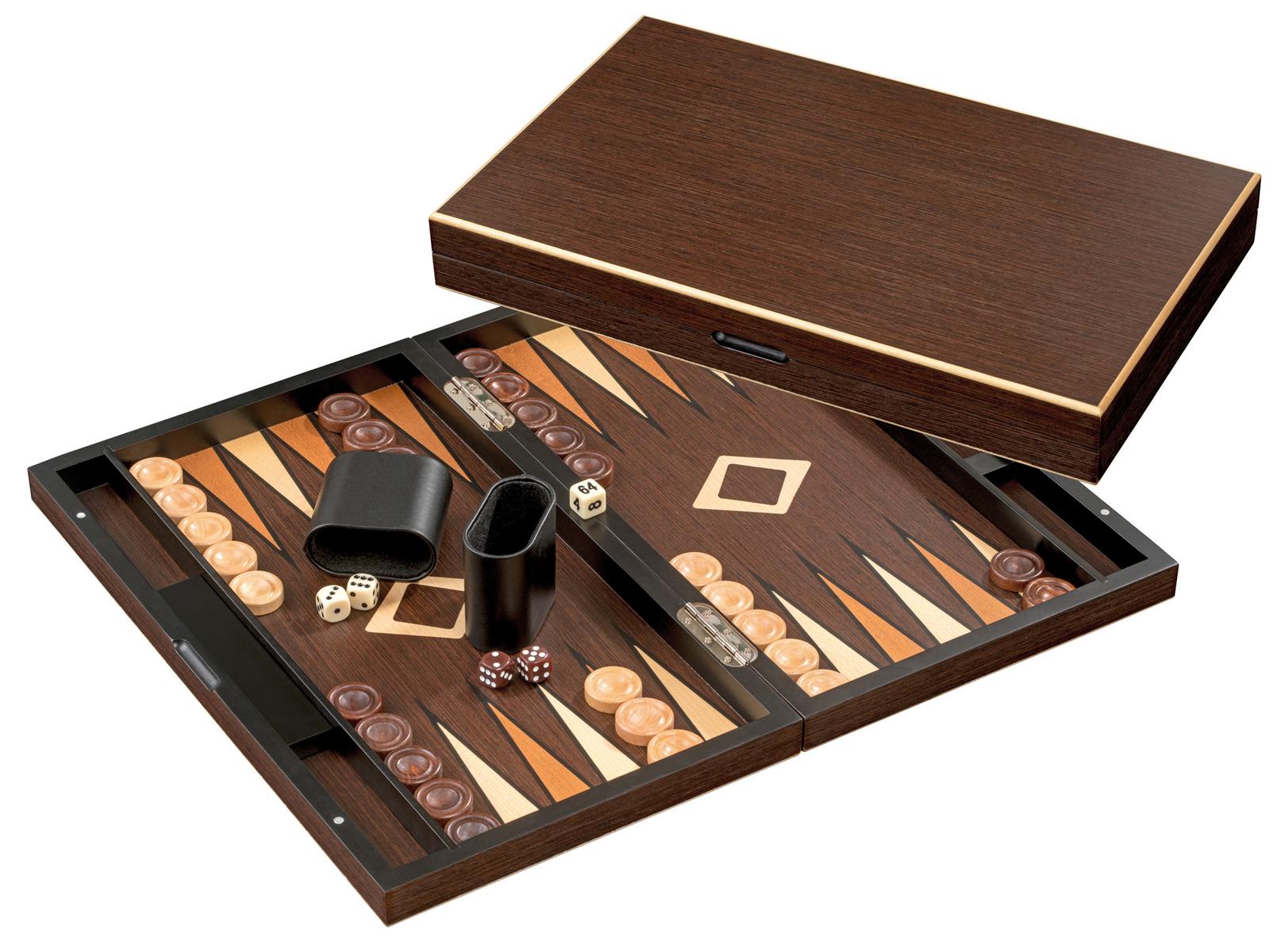 Backgammon Sifnos - Backgammon en bois marqueté cadeau adulte - Rouge et Noir