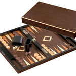 Backgammon Sifnos - Backgammon en bois marqueté cadeau adulte - Rouge et Noir