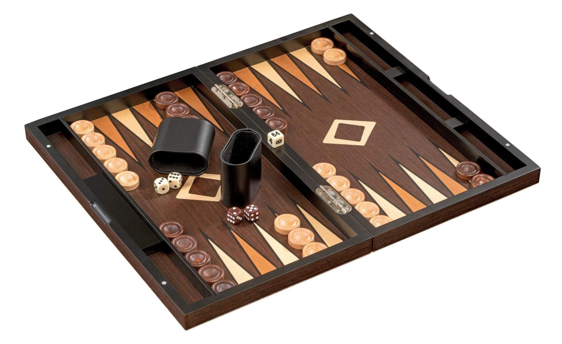Backgammon Sifnos - Backgammon en bois marqueté cadeau adulte - Rouge et Noir