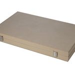 Backgammon style Cuir - GM - Beige - Backgammon en cuir vegan - Rouge et Noir