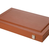 Backgammon style Cuir - GM - Caramel - Backgammon en cuir vegan - Rouge et Noir