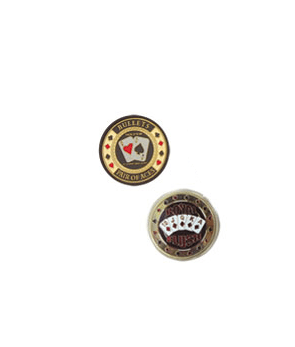 Bouton Dealer East River - accessoire de poker - Rouge et Noir
