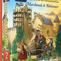 Carcassonne - Extension 2 - Marchands et Bâtisseurs - Jeu de plateau de stratégie à deux enfants - Rouge et Noir