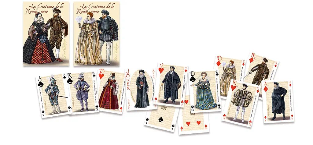 Cartes Costumes de la renaissance - Cartes à jouer - Rouge et Noir