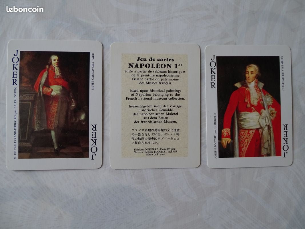Cartes Dusserre - Jeu Napoléon 1er - Cartes à jouer - Rouge et Noir