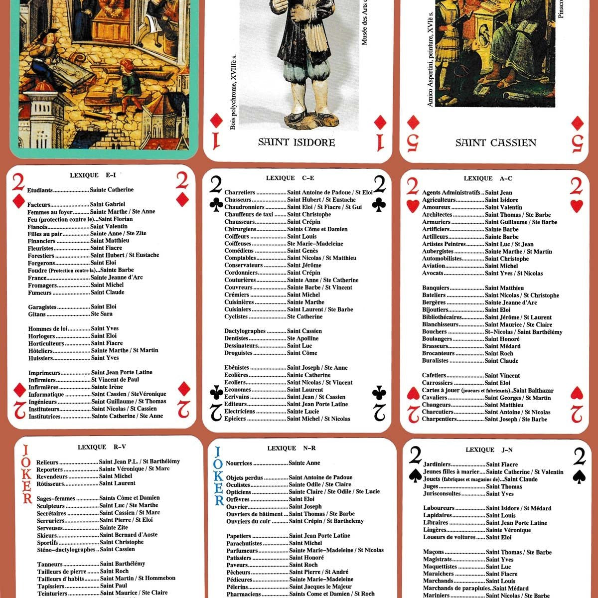 Cartes Métiers et leurs protecteurs - Cartes à jouer - Rouge et Noir