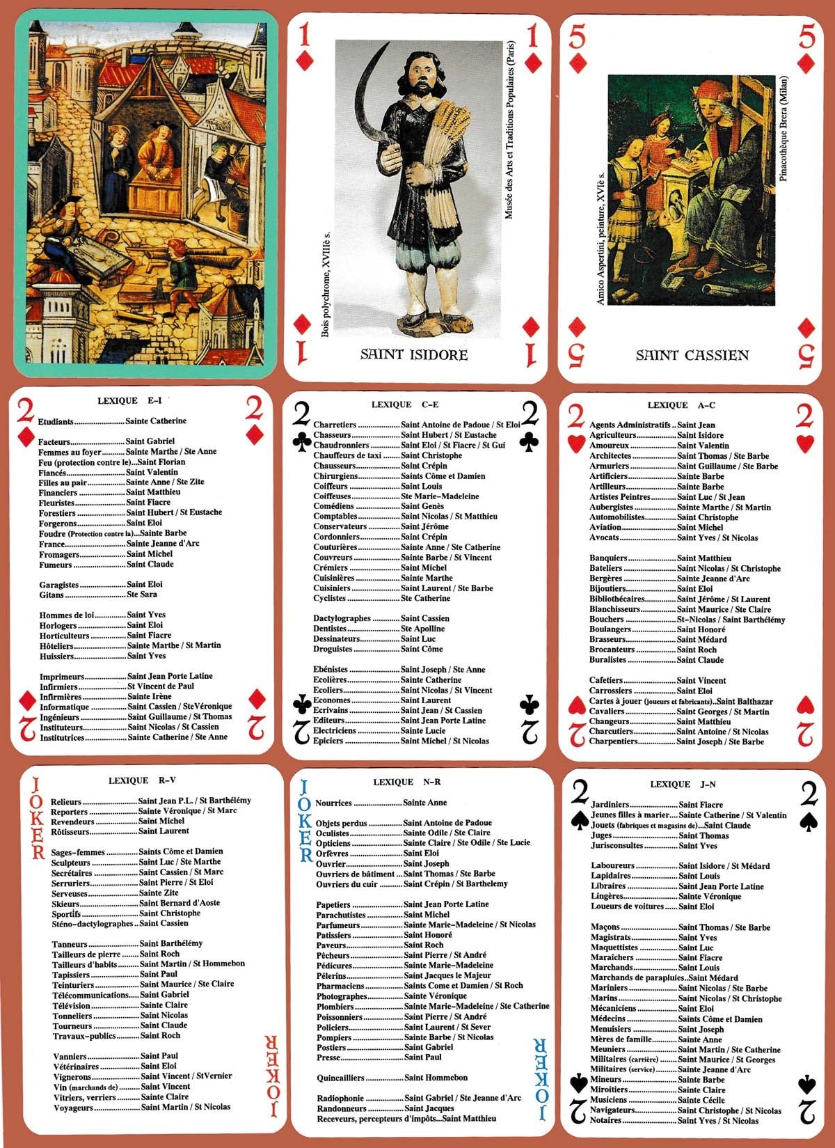 Cartes Métiers et leurs protecteurs - Cartes à jouer - Rouge et Noir