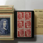 Cartes Philatélie - jeu de cartes illustrées - Rouge et Noir