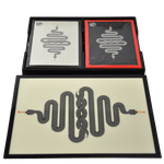 Coffret bridge luxe en bois laqué - Serpent - jeu de cartes coffret bridge à jouer coffret de cartes luxe - Rouge et Noir