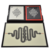 Coffret bridge luxe en bois laqué - Serpent - jeu de cartes coffret bridge à jouer coffret de cartes luxe - Rouge et Noir